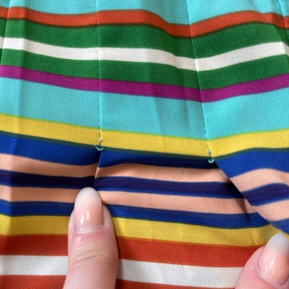 Calvin Klein Bright Stripe Pleated Dress Size 8 - Picture 14 of 17